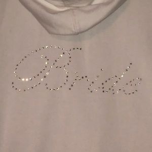 White BRIDE zip up hoodie